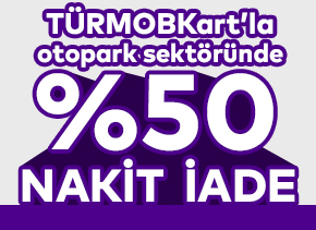 TÜRMOBKart’la Otopark harcamanıza özel %5 nakit iade kazanma fırsatı sizleri bekliyor.
