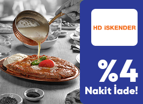 TÜRMOBKartlılara HD İskender Harcamalarında %4 Nakit İade!
