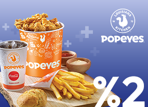 TÜRMOBkart ile TAB Gıda’ya bağlı Popeyes şubelerinden yapacağınız harcamalarda %2 nakit iade fırsatı sizi bekliyor.